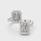 Dual Square Diamond Clip Ring - SB-9-3
