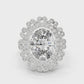 Large Oval Diamond with Dual Border Diamond Ring - SB-9-43
