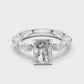 Square Diamond with Leaves Diamond Border Ring - SB-9-35