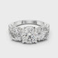 Royal Triple Diamonds with Diamond border Ring - SB-9-47