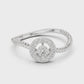 Curved Shape Aesthetic Diamond Ring - SB-9-51