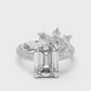 Large Square with Crown Diamond Ring - SB-9-24